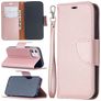 Mobigear Litchi Wallet Book Case Rose Gold Apple iPhone 12 Mini