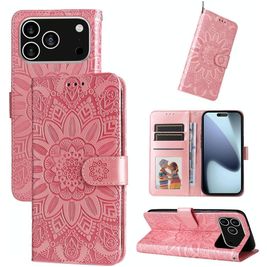 Mobigear Sunflower iPhone 17 Pro Hoesje Bookcase Portemonnee - Roze