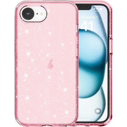 Mobigear Crystal Glitter iPhone 16e Hoesje Hardcase Backcover - Roze