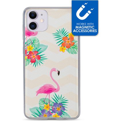 My Style Magneta iPhone 11 Hoesje Flexibel TPU Backcover - Flamingo
