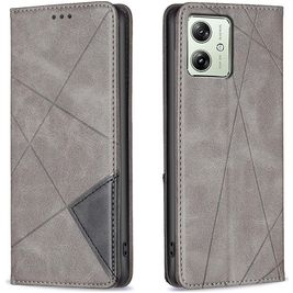 Mobigear Rhombus Slim Motorola Moto G54 Hoesje Bookcase - Grijs
