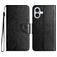 Mobigear Flowers iPhone 16 Plus Hoesje Bookcase Portemonnee - Zwart