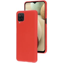 Mobiparts Samsung Galaxy A12 Siliconen Hoesje Backcover - Scarlet Red