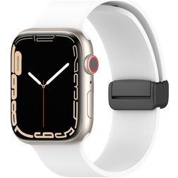 Mobigear Sport Mag Siliconen Apple Watch Bandje Magneetsluiting - 42/41/40/38 mm - Wit