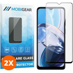 Mobigear Premium Motorola Moto E22 Glazen Screenprotector - Case Friendly - Zwart (2-Pack)