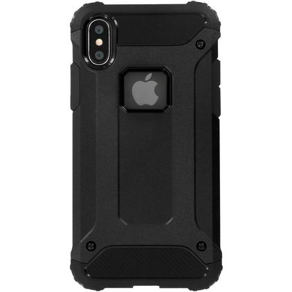 Mobiparts Rugged Shield iPhone XS Hoesje Hardcase Backcover Shockproof - Zwart