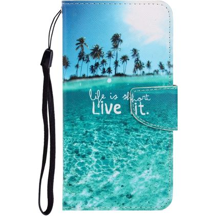 Mobigear Design Huawei P40 Lite E Hoesje Bookcase Portemonnee - Life is short