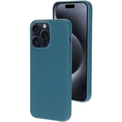 Mobiparts iPhone 15 Pro Max Siliconen Hoesje Backcover - Blueberry Blue
