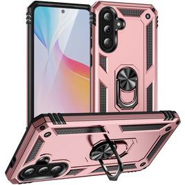 Mobigear Armor ring Samsung Galaxy A36 Hoesje Hardcase Backcover Shockproof met Ringhouder - Roségoud