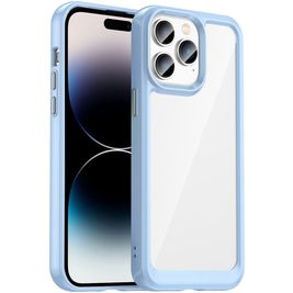 Mobigear Crystal iPhone 14 Pro Max Hoesje Hardcase Backcover - Transparant / Blauw