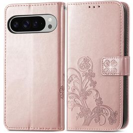 Mobigear Clover Google Pixel 9 Pro XL Hoesje Bookcase Portemonnee - Roségoud