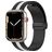 Mobigear Stripe Mag Siliconen Apple Watch Bandje Magneetsluiting - 49/46/45/44 mm - Zwart / Wit