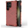 Mobigear Honeycomb Samsung Galaxy S24 Ultra Hoesje Hardcase Backcover Shockproof - Rood