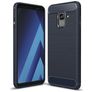 Mobigear Brushed Slim Samsung Galaxy A8 (2018) Hoesje Flexibel TPU Backcover - Marineblauw
