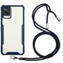 Mobigear Lanyard Samsung Galaxy A72 Flexibel TPU Hoesje met koord - Transparant / Donkerblauw