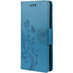Mobigear Flowers Samsung Galaxy A23 Hoesje Bookcase Portemonnee - Blauw