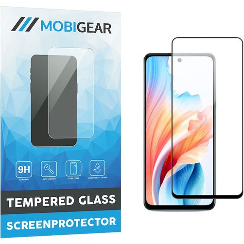 Mobigear Premium OPPO A38 Glazen Screenprotector - Case Friendly - Zwart
