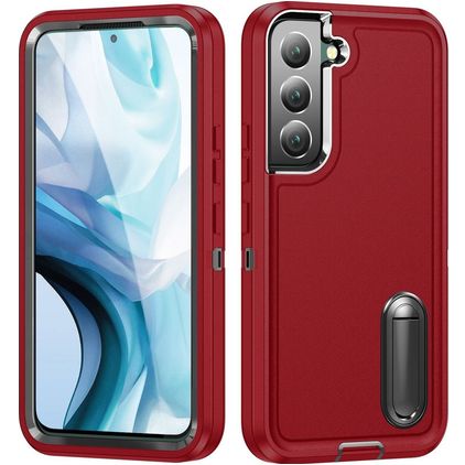 Mobigear Rugged Stand Samsung Galaxy S23 Plus Hoesje Hardcase Backcover Shockproof met Standaard - Rood