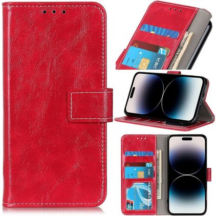 Mobigear Basic iPhone 14 Pro Max Hoesje Bookcase Portemonnee - Rood