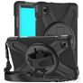 Mobigear SureGrip XGuard Samsung Galaxy Tab A7 Lite Hoes Hard Kunststof,Siliconen Backcover + Schouderband + Standaard - Zwart