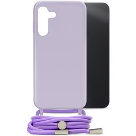 Mobilize Lanyard Gelly Samsung Galaxy A14 Flexibel TPU Hoesje met koord - Pastel Purple