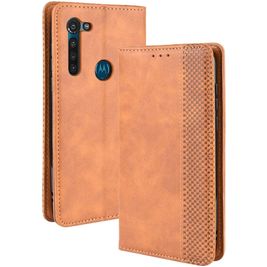 Mobigear Sensation Motorola Moto G8 Power Hoesje Bookcase Portemonnee - Cognac
