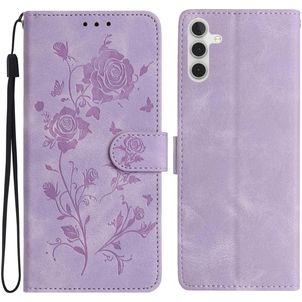 Mobigear Flowers Samsung Galaxy A17 Hoesje Bookcase Portemonnee - Paars