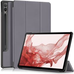 Mobigear Tri-Fold Samsung Galaxy Tab S9 Plus Hoes Bookcase + Stylus Houder - Grijs