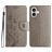 Mobigear Flowers iPhone 16 Hoesje Bookcase Portemonnee - Grijs
