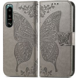 Mobigear Butterfly Sony Xperia 5 IV Hoesje Bookcase Portemonnee - Grijs