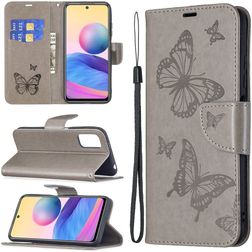 Mobigear Butterfly POCO M3 Pro Hoesje Bookcase Portemonnee - Grijs