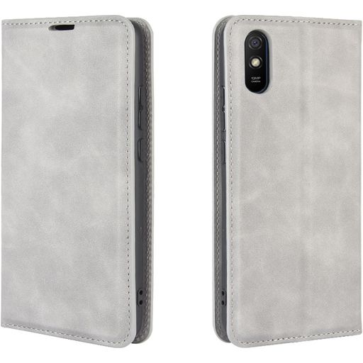 Mobigear Retro Slim Xiaomi Redmi 9A Hoesje Bookcase Portemonnee - Grijs