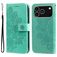 Mobigear Flowers iPhone 17 Pro Hoesje Bookcase Portemonnee - Groen