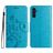 Mobigear Flowers Samsung Galaxy A56 Hoesje Bookcase Portemonnee - Blauw