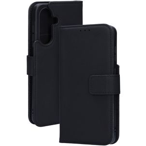 Mobiparts Samsung Galaxy A26 Hoesje Echt Leer Bookcase Portemonnee - Zwart