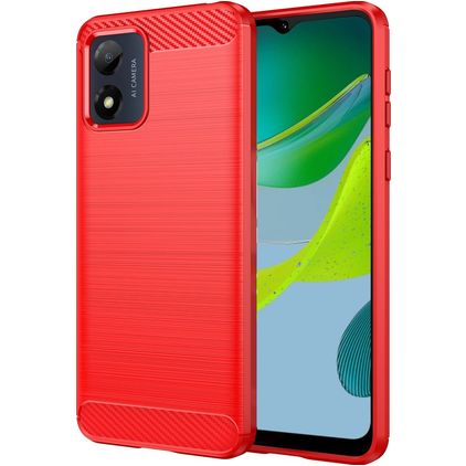 Mobigear Brushed Slim Motorola Moto E13 Hoesje Flexibel TPU Backcover - Rood