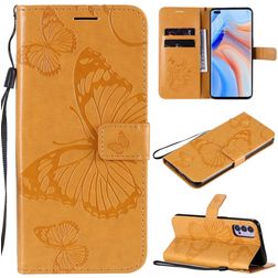 Mobigear Butterfly OPPO Reno 4 Hoesje Bookcase Portemonnee - Cognac