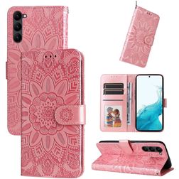 Mobigear Sunflower Samsung Galaxy S23 Hoesje Bookcase Portemonnee - Roze