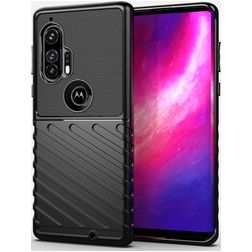 Mobigear Groove Motorola Edge Plus Hoesje Flexibel TPU Backcover - Zwart