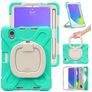 Mobigear RingGuard iPad Mini 6 (2021) Hoes Hard Kunststof,Siliconen Backcover + Stylus Houder + Schouderband + Standaard - Turquoise