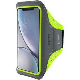 Mobiparts Comfort Fit Telefoonhouder Hardlopen iPhone XR Sport Hoesje Neopreen Sportarmband - Neon Green