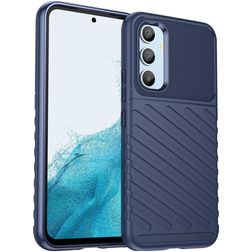 Mobigear Groove Samsung Galaxy A54 Hoesje Flexibel TPU Backcover - Blauw