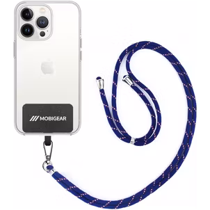 Mobigear Lanyard Universeel Telefoonkoord Verstelbaar - Wit / Rood / Marineblauw