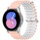 Mobigear Ocean Siliconen Smartwatch Bandje Gespsluiting - Universeel 20 mm aansluiting - Wit / Roze
