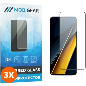 Mobigear Premium POCO X6 Pro Glazen Screenprotector - Case Friendly - Zwart (3-Pack)