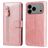 Mobigear Zipper iPhone 17 Pro Max Hoesje Bookcase Portemonnee - Roségoud