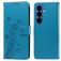 Mobigear Flowers Samsung Galaxy S26 Plus Hoesje Bookcase Portemonnee - Blauw