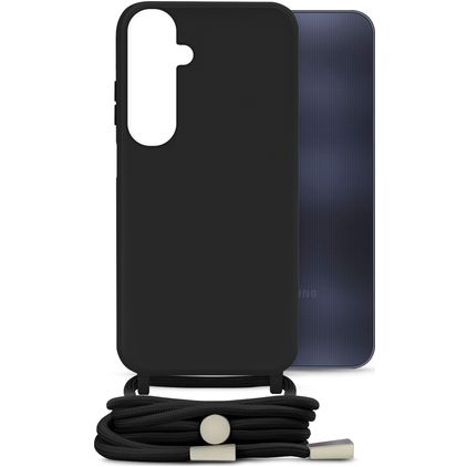 Mobilize Lanyard Gelly Samsung Galaxy A25 Flexibel TPU Hoesje met koord - Zwart