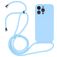 Mobigear Lanyard iPhone 15 Pro Siliconen Hoesje met koord - Blauw
