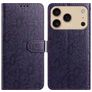 Mobigear Flowers iPhone 17 Pro Hoesje Bookcase Portemonnee - Paars